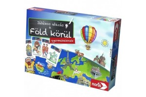 Föld körüli utazás — illusztrált kártyajáték és világtérkép