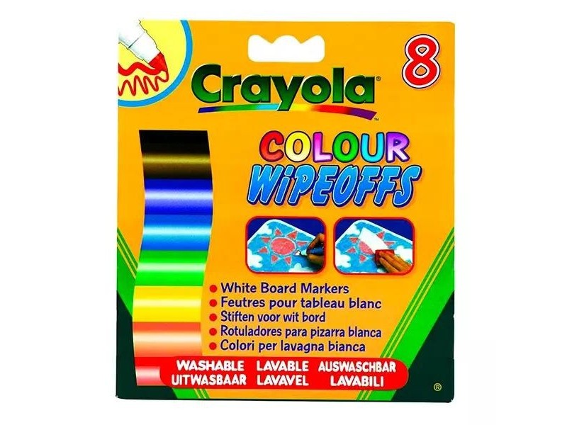 Crayola 8 db lemosható vastag filctoll - fehér táblához