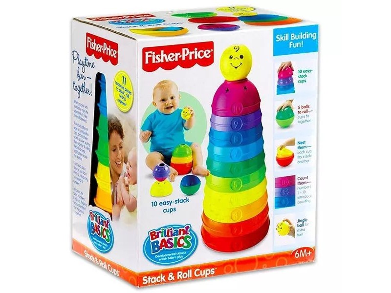 Fisher-Price színes csészepiramis (10 db)