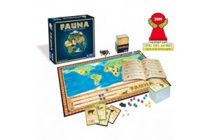 Fauna társasjáték doboza és tippkockák