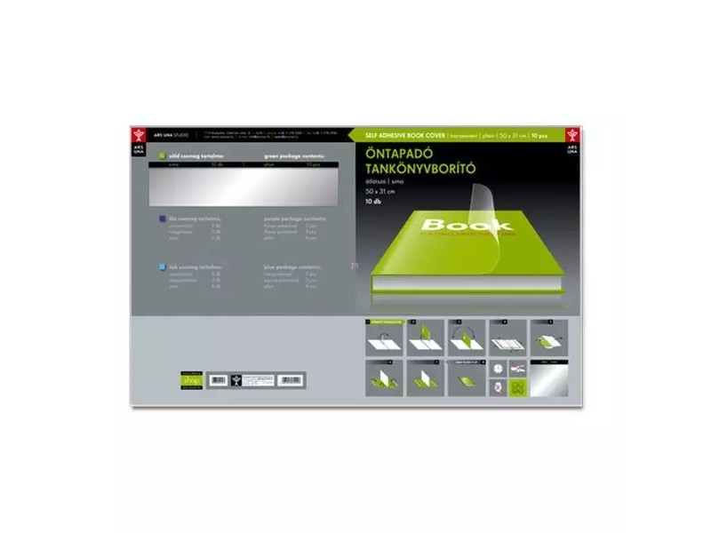Öntapadós A4 könyv- és füzetborító fólia, 10 ív