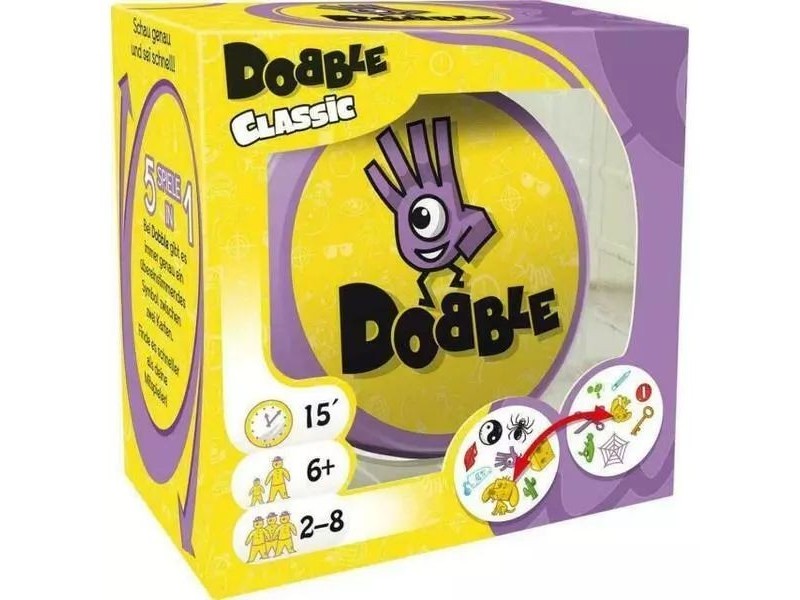 Dobble kártyajáték – doboz és kártyák