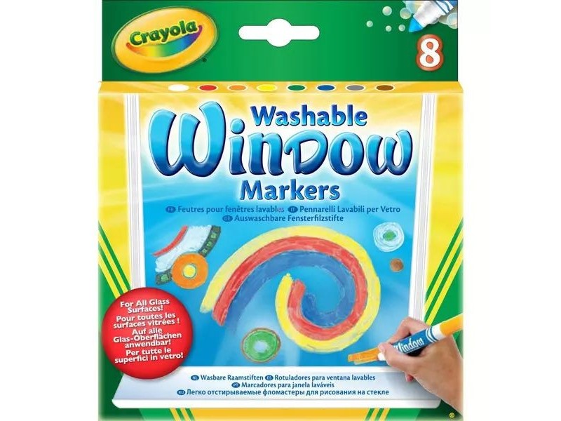 Crayola ablakfestő filctollak 8 db - színes