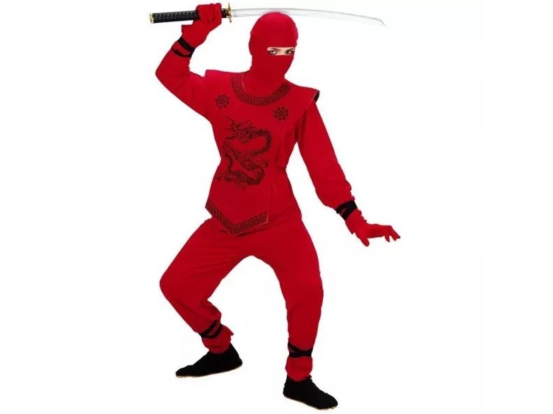Vörös sárkány ninja jelmez - 140 cm
