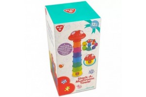 Gombás toronyépítő bébijáték — színes rakosgató