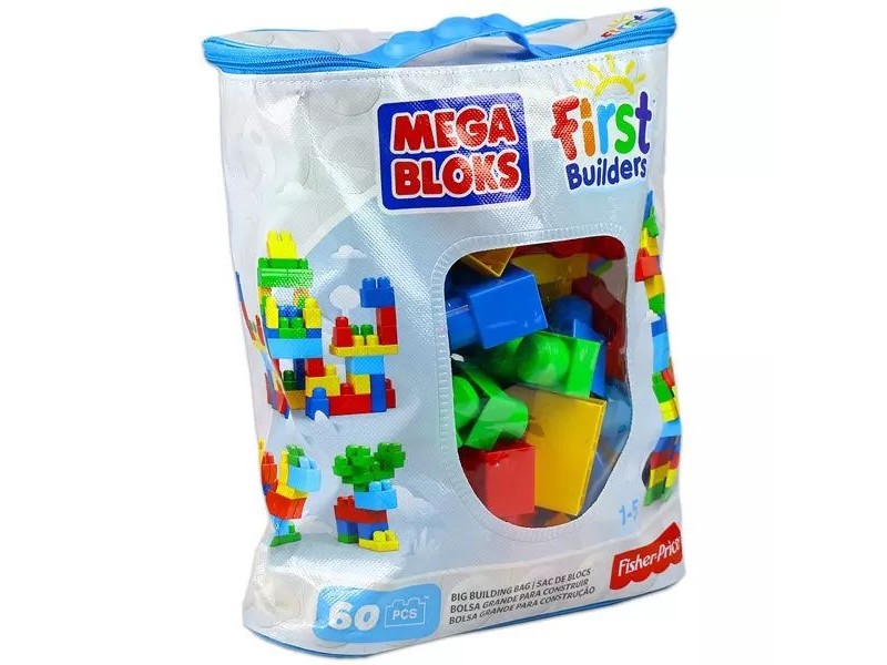 Mega Bloks 60 db építőkocka cipzáras táskával