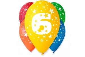 Színes 6-os számú lufi csomag (5 db)