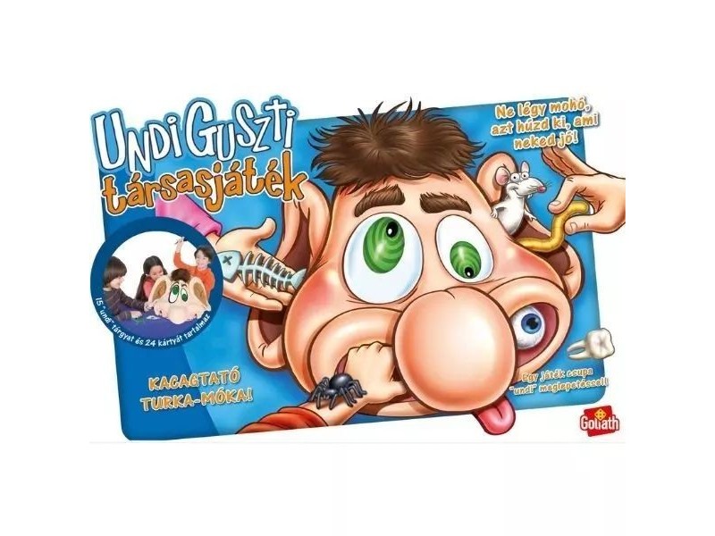 Undi Guszti társasjáték doboz és kártyák