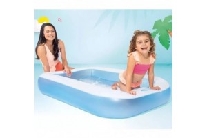 Négyszögletes kristálykék felfújható gyermekmedence