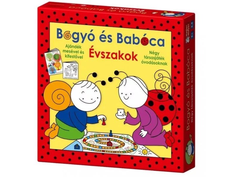 Bogyó és Babóca Évszakok társasjáték – doboz, táblák, figurák