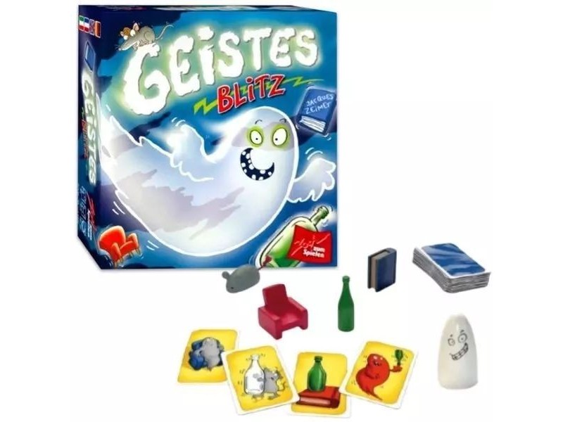 Szellemparty társasjáték doboza és kártyái