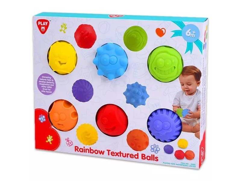 Színes tapintásfejlesztő bébilabdák (6 db)