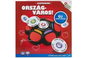 Ország-Város társasjáték — doboz és elektronikus egység