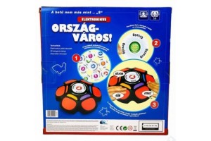 Ország-Város társasjáték — doboz és elektronikus egység
