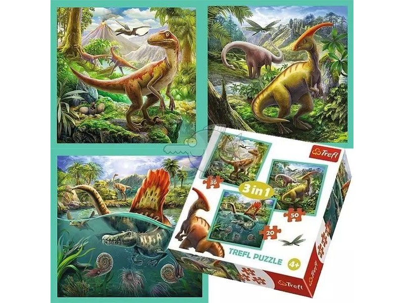 Trefl Dinoszauruszok 3 az 1-ben puzzle