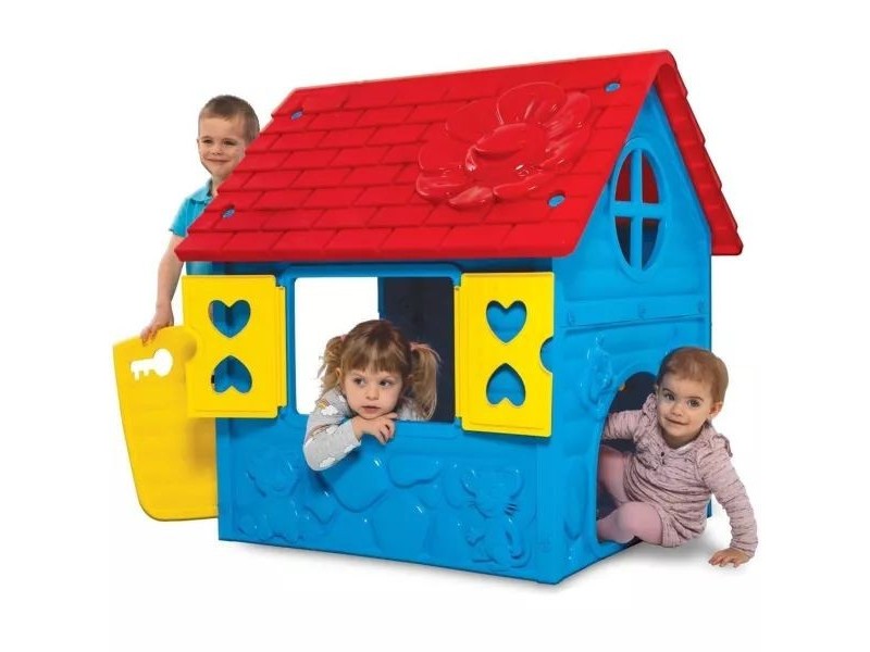 Első házam kerti játszóház - kék, 98×90×106 cm