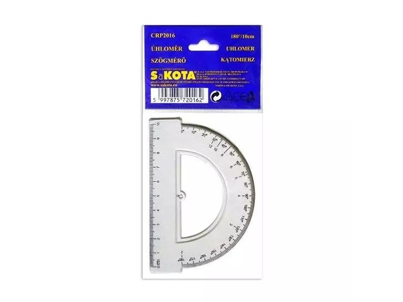Sakota 10 cm szögmérő — iskolai geometriai eszköz