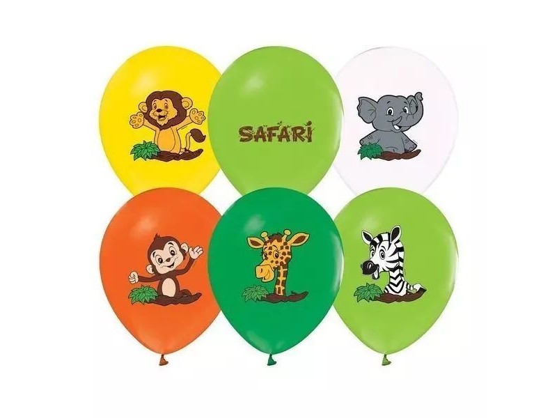 Szafari mintás lufi (5 db, 30 cm)