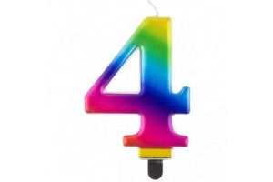 Szivárvány gyertya - 4 (8 cm)