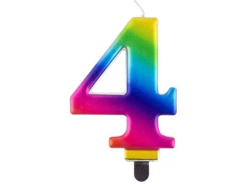 Szivárvány gyertya - 4 (8 cm)