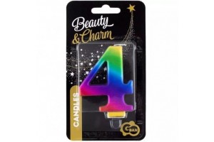 Szivárvány gyertya - 4 (8 cm)