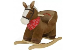 Sötétbarna beülős bébi hintapóni, párnázott ülés