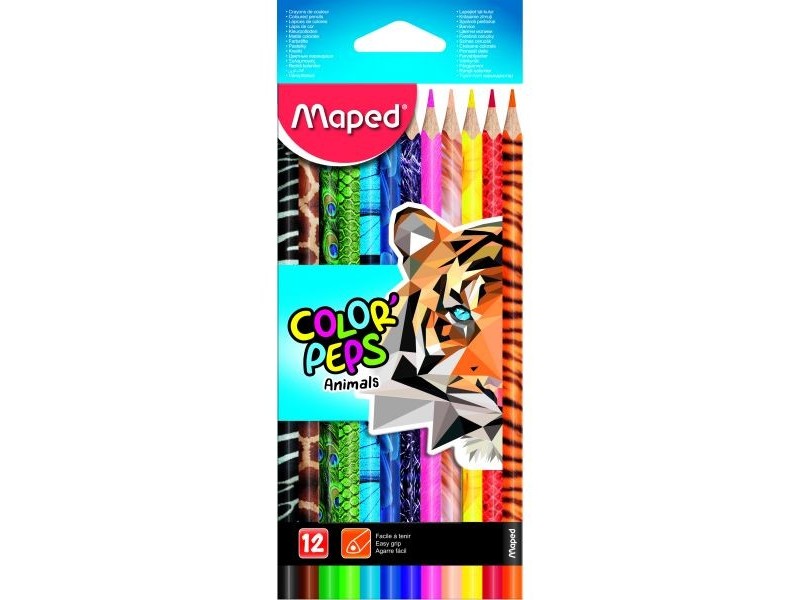 MAPED Color Peps Animal 12 db háromszögletű színes ceruzák