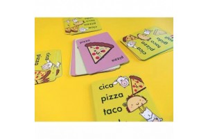 Cica, pizza, taco, gida, sajt – zsebre vágható partijáték