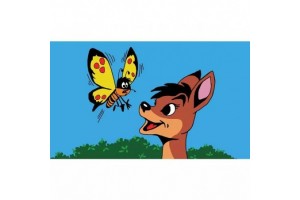 Bambi diafilm borítója — kis őzgida az erdőben