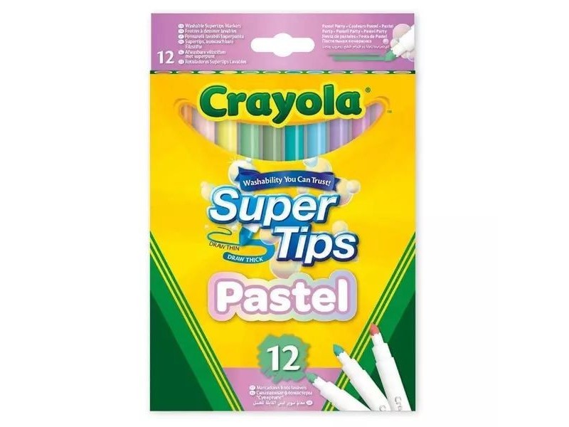 Crayola Super Tips pasztell filctoll szett 12 db