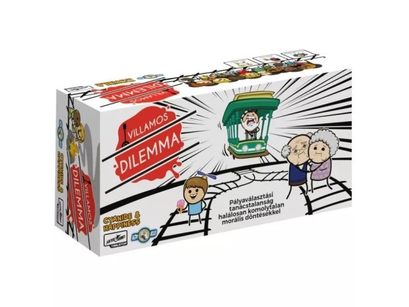 Villamos Dilemma társasjáték — morális döntések és humor