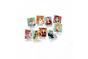 Fröccs társasjáték doboz, kártyák és játékelemek