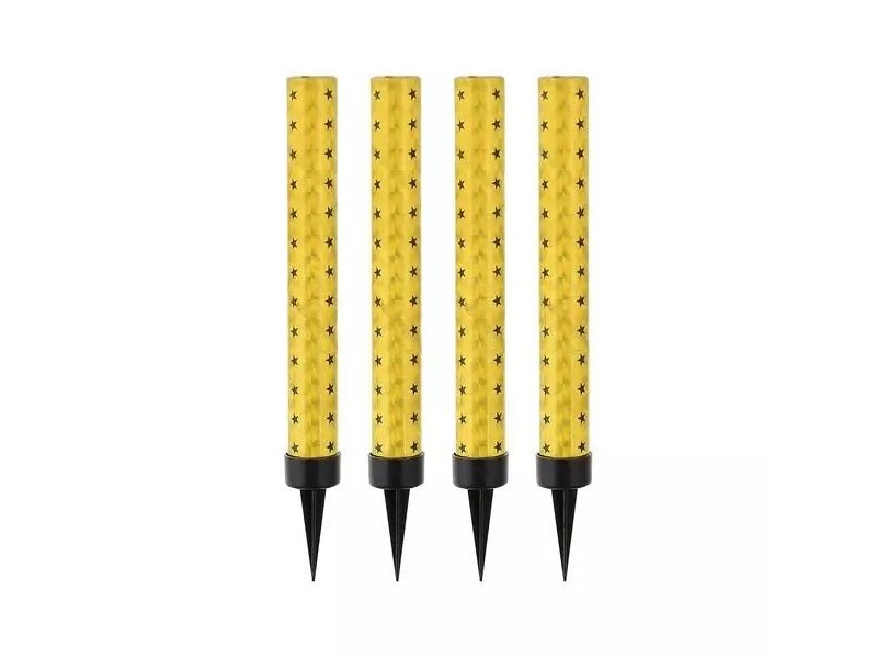 Arany-fekete csillagszórók tortára, 12 cm, 4 db