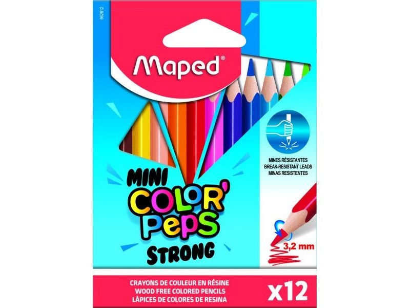 MAPED háromszögletű 12 db színes ceruza, kicsi
