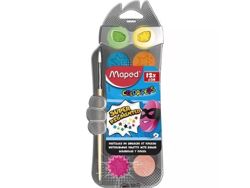 MAPED Color Peps vízfesték készlet 12 db, 30 mm, ecset