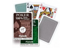 Plasztik pókerkártya 55 lapos (barna/zöld)