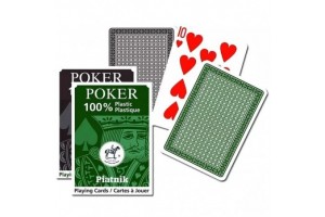 Plasztik pókerkártya 55 lapos (barna/zöld)