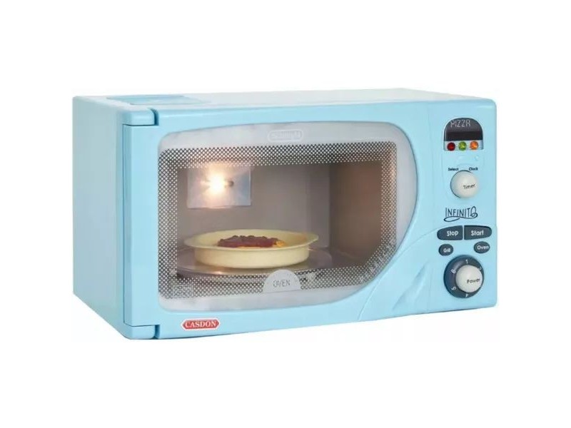 DeLonghi játék mikrohullámú sütő és 4 műanyag étel