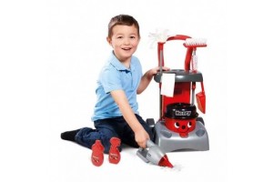 Deluxe Henry 9 részes piros takarító kocsi játék