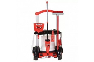 Henry piros takarító kocsi, 6 részes készlet