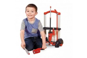 Henry piros takarító kocsi, 6 részes készlet