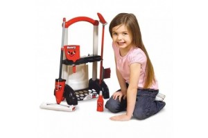 Henry piros takarító kocsi, 6 részes készlet