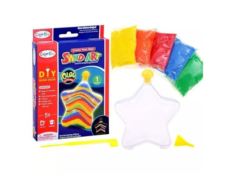 Sötétben világító homokdísz készítő szett