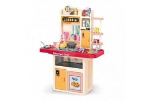 Szuperséf kiskonyha szett (barack) - 74 db, világítással