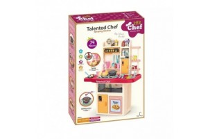 Szuperséf kiskonyha szett (barack) - 74 db, világítással