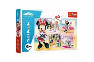Trefl: Minnie egér fotós puzzle - 60 db (33 x 22 cm)