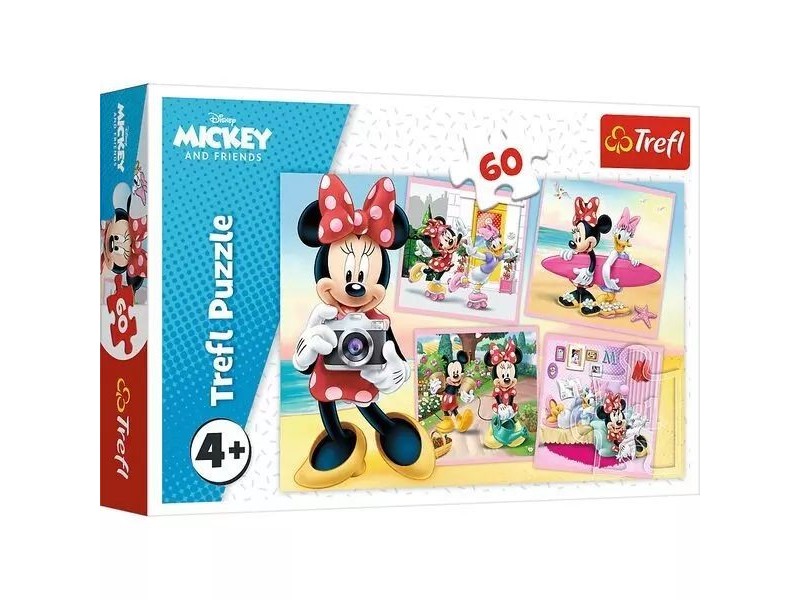 Trefl: Minnie egér fotós puzzle - 60 db (33 x 22 cm)