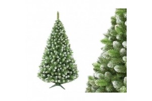 Diamond műfenyő 180 cm talppal - zöld, havas tűlevelek