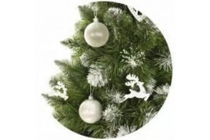 Diamond műfenyő 180 cm talppal - zöld, havas tűlevelek