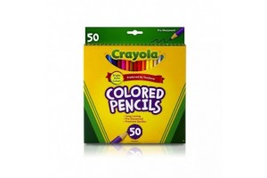 Crayola 50 színes ceruza - előre hegyezett, puha hegy